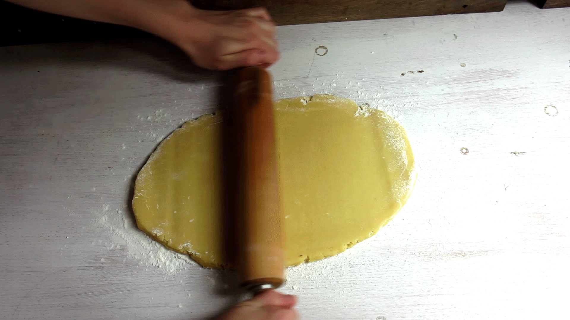 rolling out cookie dough